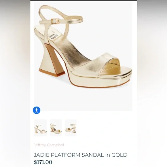 Gold Platform Sandals - Picture 2 of 5